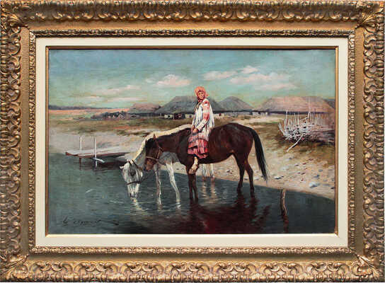 Ворошилов Сергей Семенович. Красавица в национальной одежде верхом на лошади